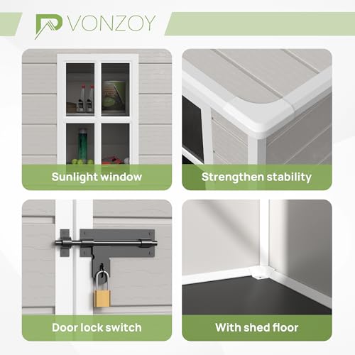 Resin Outdoor Storage Shed with Floor
