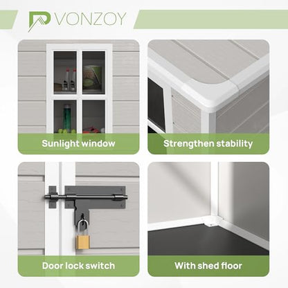 Resin Outdoor Storage Shed with Floor