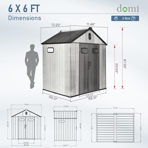 Domi 6x6 FT Resin Outdoor Storage Shed