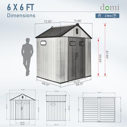 Domi 6x6 FT Resin Outdoor Storage Shed