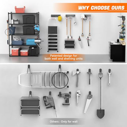 24 PCS Garage Storage Hooks with Tracks