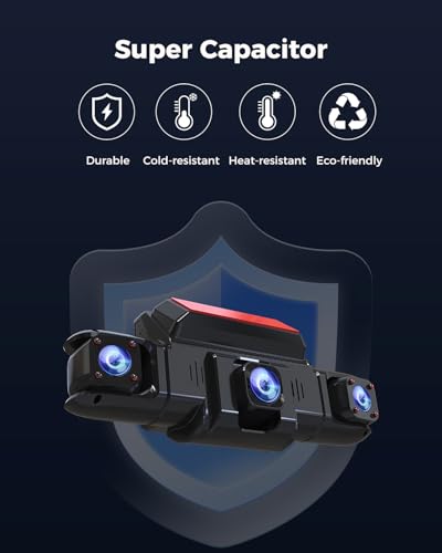 360 View 4 Channel Dash Cam Front and Rear Left Right Inside Camera for Cars
