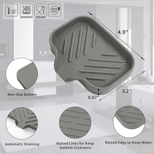 Silicone Soap Dish with Drain Spout