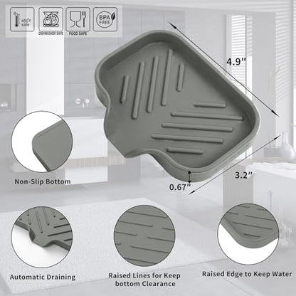 Silicone Soap Dish with Drain Spout