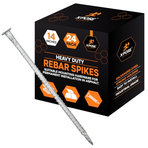 14" Galvanized Rebar Stakes for Speed Bumps & Parking Stops (24 Count)