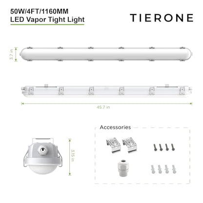 4ft LED Vapor Tight Light 50W Outdoor Shop Light IP65 Waterproof 0 (4 Count)