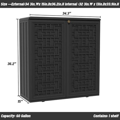 Outdoor Storage Cabinet Waterproof with Shelf