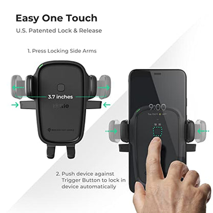 Car Charger Easy One Touch Wireless 2 Qi Charging Dashboard Phone Mount for iPhone
