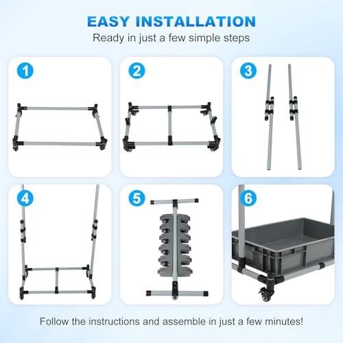 Broom and Mop Holder Freestanding Mobile Cleaning Tool Storage Rack