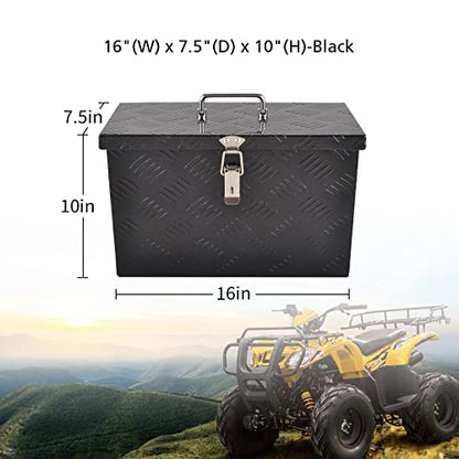 16 Inch Aluminum Tool Box 5 Bar Tread ToolBox for Truck Bed Car Outdoor