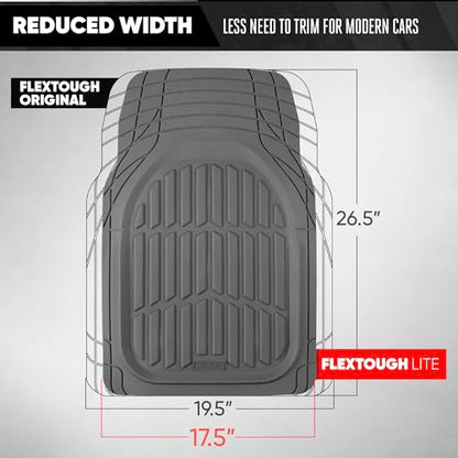 MotorTrend FlexTough Gray Car Floor Mats Rubber All Weather Automotive 2pc