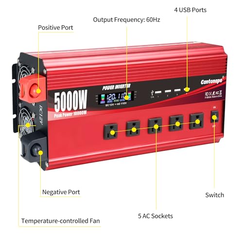 5000W Power Inverter 12V to 110V