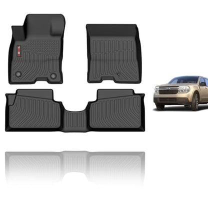 Floor Mats Custom for 2026 2025 2024 Ford Maverick Hybrid 2023 2022 Ford Maverick Hybrid All Weather Protection TPE Heavy Duty Automotive Floor Liners Fits Front& 2nd Row Accessories Black