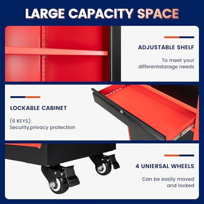Metal Garage Storage Cabinet with Locking Doors and Adjustable Shelves