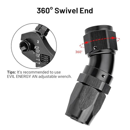 10AN 30 Degree One Piece Full Flow Hose End Fitting Swivel for CPE Braided Hose