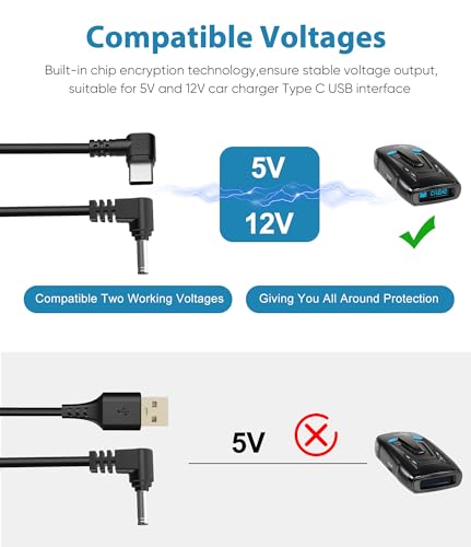 Type C to DC3.5 Radar Detector Cable for Escort