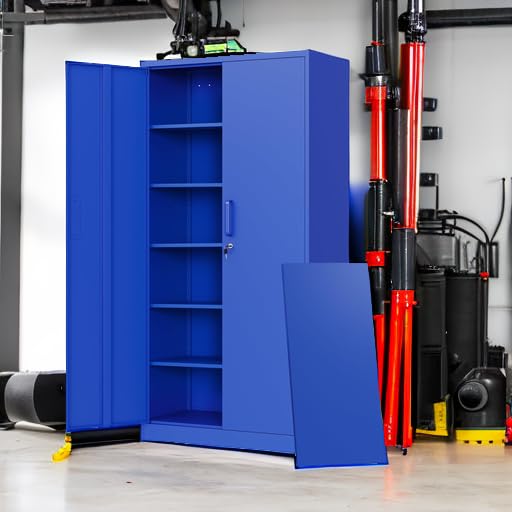 Metal Garage Storage Cabinets with Lock Door and Adjustable Shelves