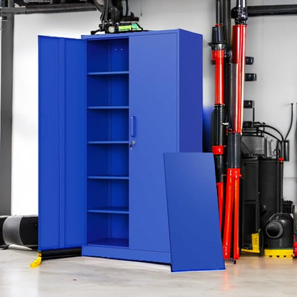 Metal Garage Storage Cabinets with Lock Door and Adjustable Shelves