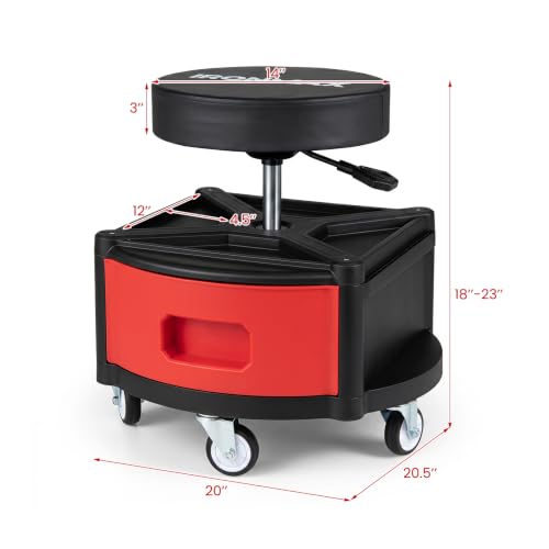 Rolling Mechanic Stool with Padded Seat