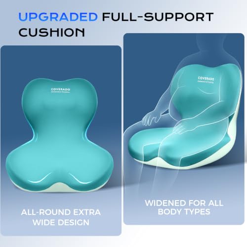 Car Seat Cushion and Lumbar Support Pillow One Piece