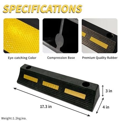 Parking Stopper for Garage Parking with Bolts 3" H 2 Pack (2 Count)