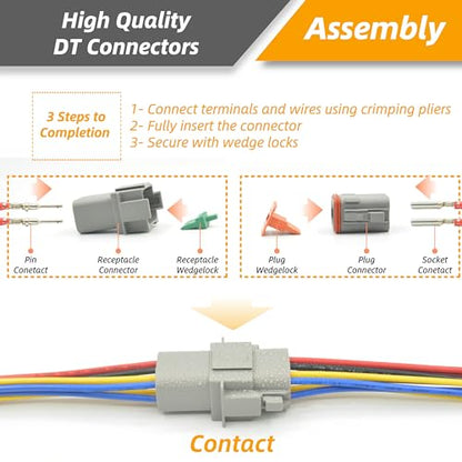 2 Sets 8 Pin DT Waterproof Connector Kit