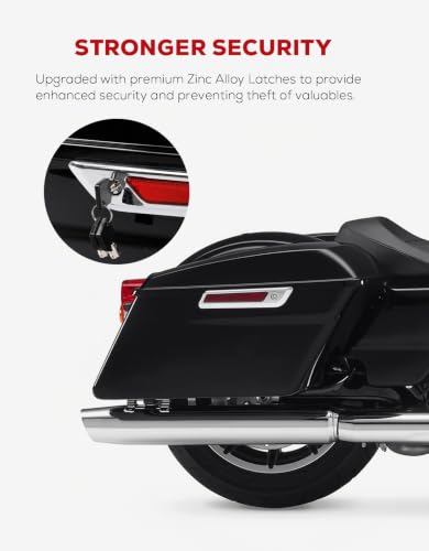 Motorcycle Hard Saddlebags Vivid Black Saddle Bags Trunk W (2 Count)