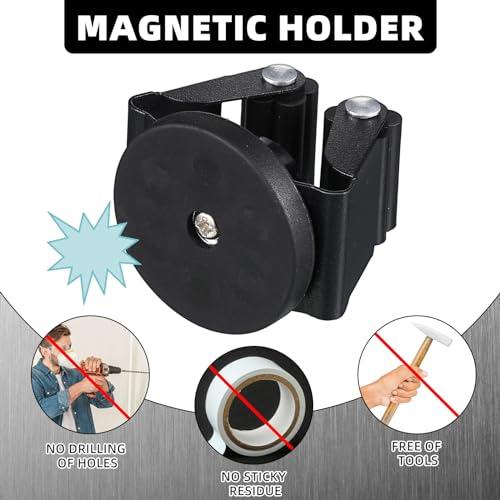 4 Pcs Magnetic Broom Holder Wall Mounted Anti Slip Rack