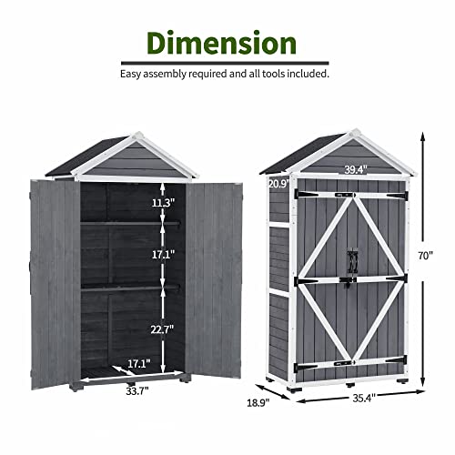 Outdoor Storage Cabinet with 2 Shelves