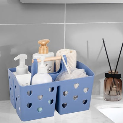 Portable Shower Caddy Plastic Shower Basket Organizer with Handle Dark Blue (12.64 Ounce)