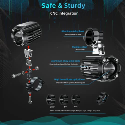 Motorcycle Auxiliary Lights Fog Lights LED Driving Light Spotlight