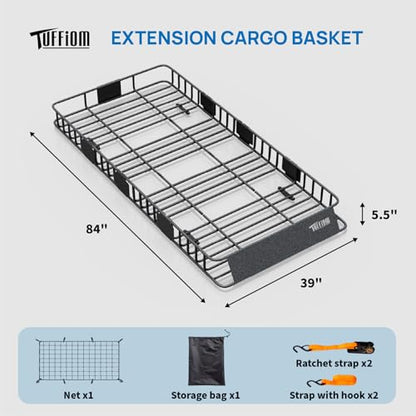 84"x 39"x 6" Universal Rooftop Cargo Carrier Basket