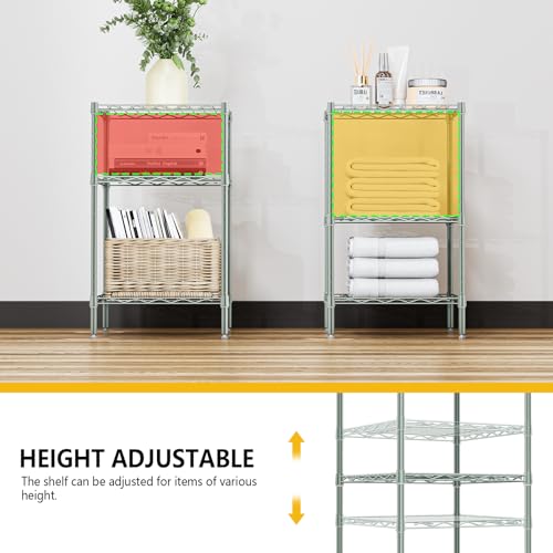 750 lbs 3 Shelf Storage Shelves Wire Shelving Unit Standing Metal Rack for Small Places Narrow Wire Rack for Bathroom (3 Count)