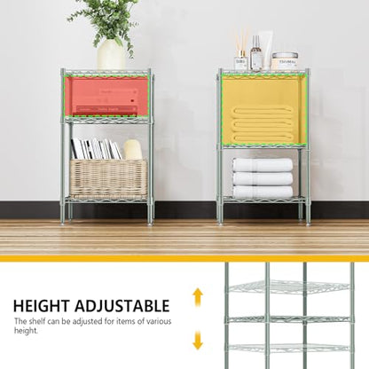 750 lbs 3 Shelf Storage Shelves Wire Shelving Unit Standing Metal Rack for Small Places Narrow Wire Rack for Bathroom (3 Count)