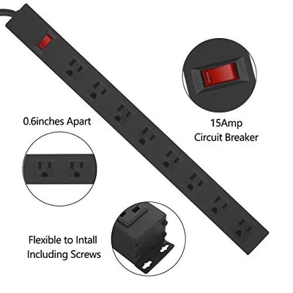 HHOSET Heavy Duty Long 8 Outlets