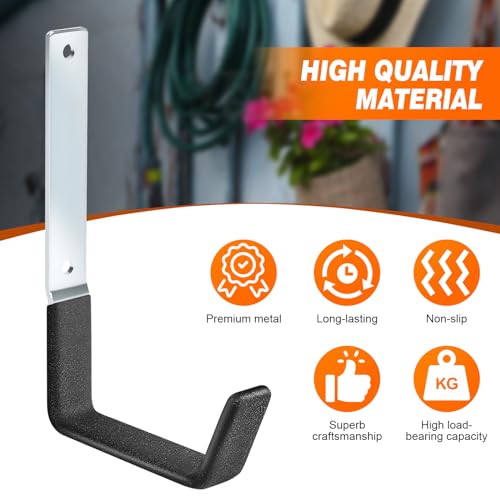 Garage Hooks Heavy Duty Bike Hooks for Garage Set of 8 Tool Organizers and Storage Wall Mount Storage Tool Holder Hanger for Ladder Garden Hose Shed Shop
