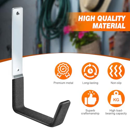Garage Hooks Heavy Duty Bike Hooks for Garage Set of 8 Tool Organizers and Storage Wall Mount Storage Tool Holder Hanger for Ladder Garden Hose Shed Shop