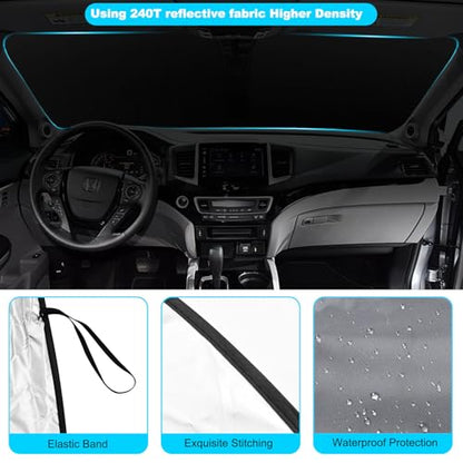 Foldable Front Windshield Sunshade fit for Honda Ridgeline 2017