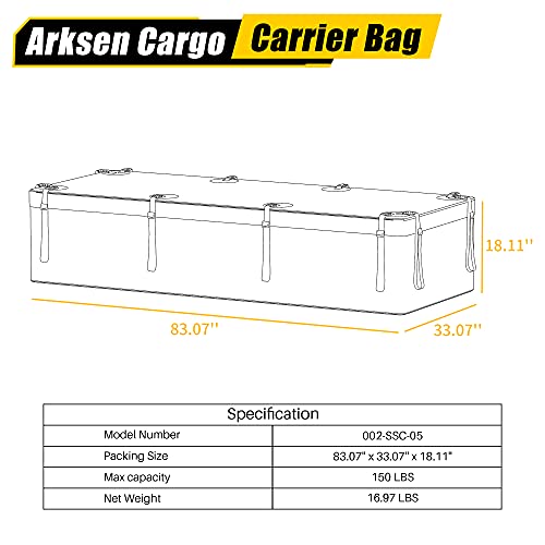 Roof Top Luggage Storage Bag for 84" x 39" Roof Baskets Waterproof 29 Cubic Feet