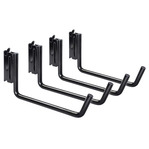 4-Pack 6-Inch Extended Flat J Hooks for E-Track and X-Track (4 Count)