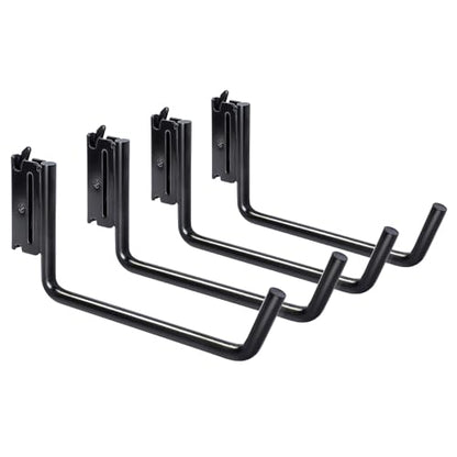 4-Pack 6-Inch Extended Flat J Hooks for E-Track and X-Track (4 Count)