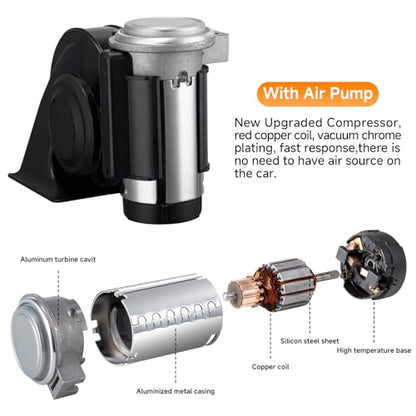 Super Loud Truck Horn Electric Train Horn Compact Air Horn with Button