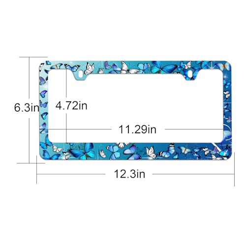Blue Butterfly License Plate Frame Butterflies License Plate Holder