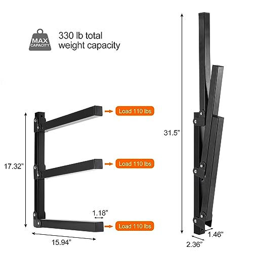 Wall Mount Wood Organizer and Lumber Storage Rack with 3