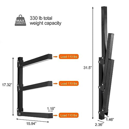 Wall Mount Wood Organizer and Lumber Storage Rack with 3