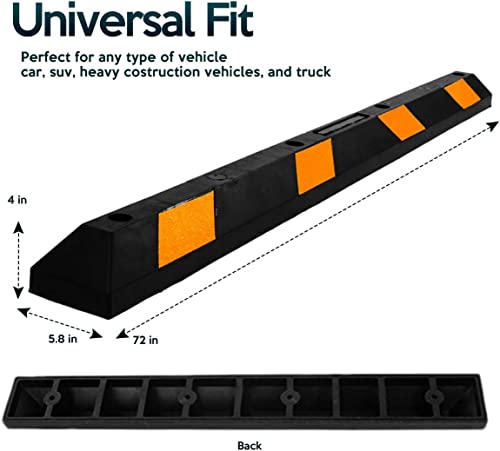 Parking Stopper for Garage Heavy Duty Rubber Parking Curb Stops 72” Garage Parking Stops 12