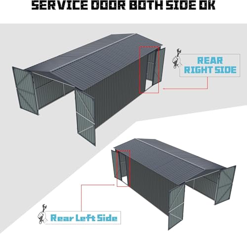 20x13ft Heavy Duty Outdoor Garage Metal Shed