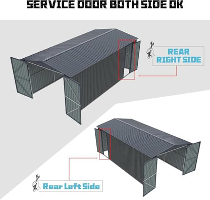 20x13ft Heavy Duty Outdoor Garage Metal Shed