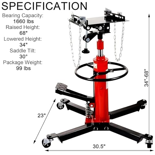 Transmission Jack High Lift 1660 lbs