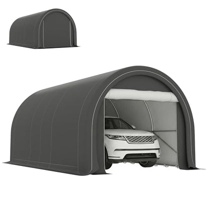 10' x 16' Carport Heavy Duty Portable Garage Storage Tent Gray